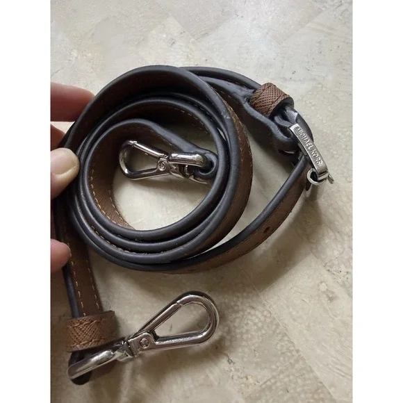 Michael Kors Leather Strap Crossbody Bag Replacement Silver Hardware Purse - Picture 5 of 6